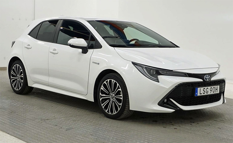 Vit Toyota Corolla Hybrid stulen i Solna
