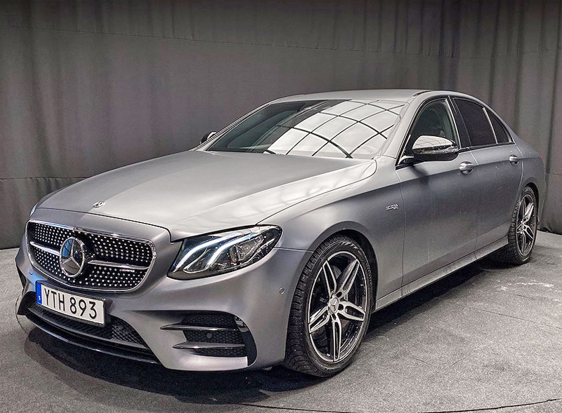 Grå metallic Mercedes Benz AMG E43 4Matic stulen i Eneby, Bromma, Stockholm