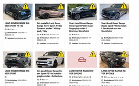 Ökning av stölder av Land Roverbilar