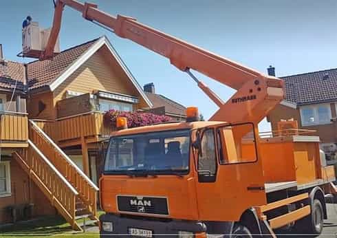 Kranbil MAN L2000 stulen i Grålum, Norge